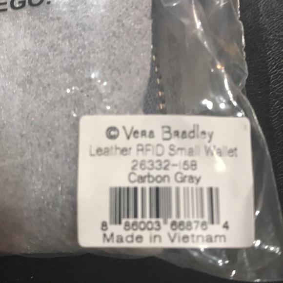 NWT Vera Bradley Leather Small Wallet RFID Gray - Picture 3 of 7